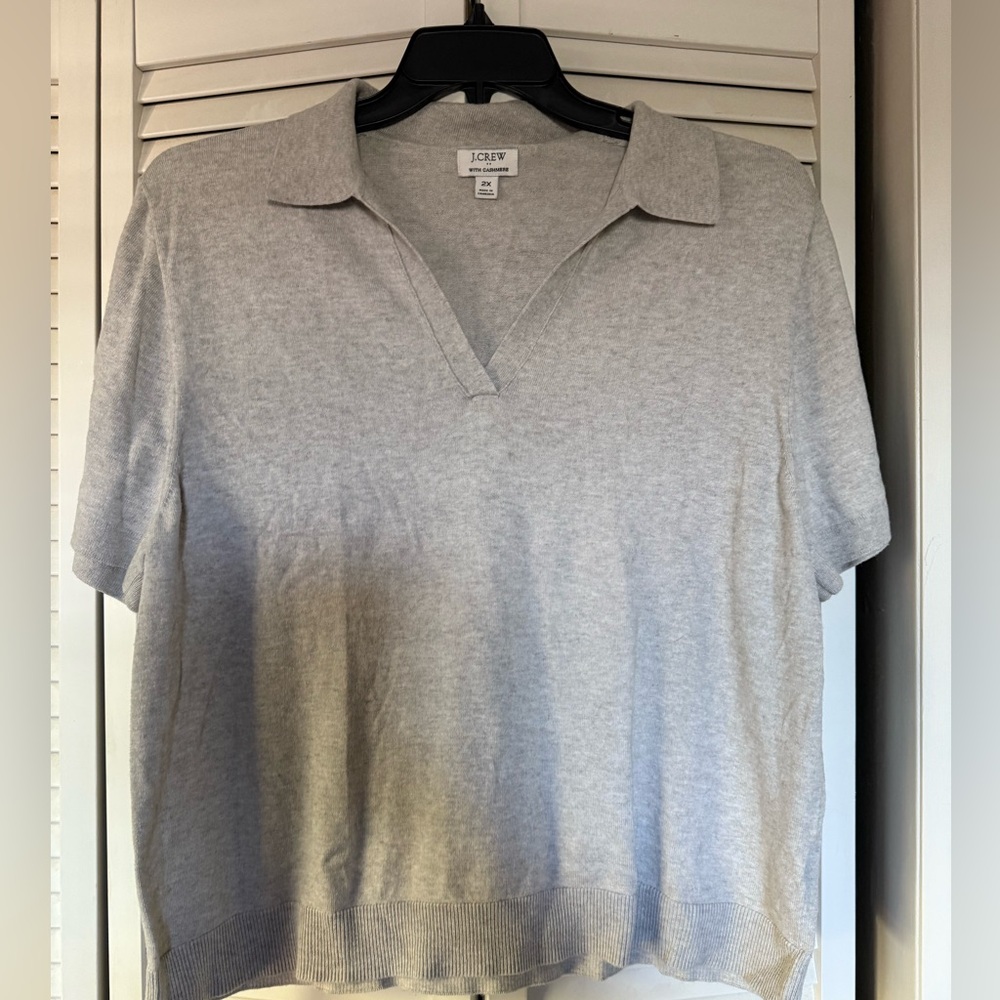 J. Crew Light Gray Cashmere Blend Top